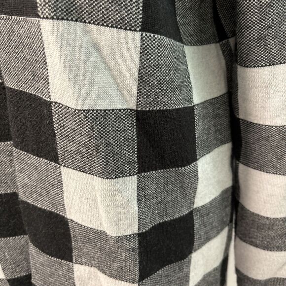 Talbots Merino Wool Buffalo Check Open Front Cardigan Sweater Medium - Picture 6 of 7